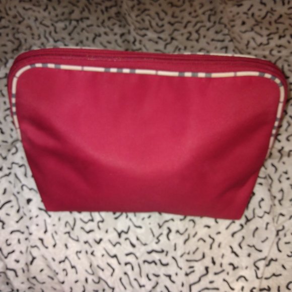 ❤️Authentic BURBERRY FRAGRANCES RED Zip Around Cosmetic Bag Pouch - Picture 1 of 6